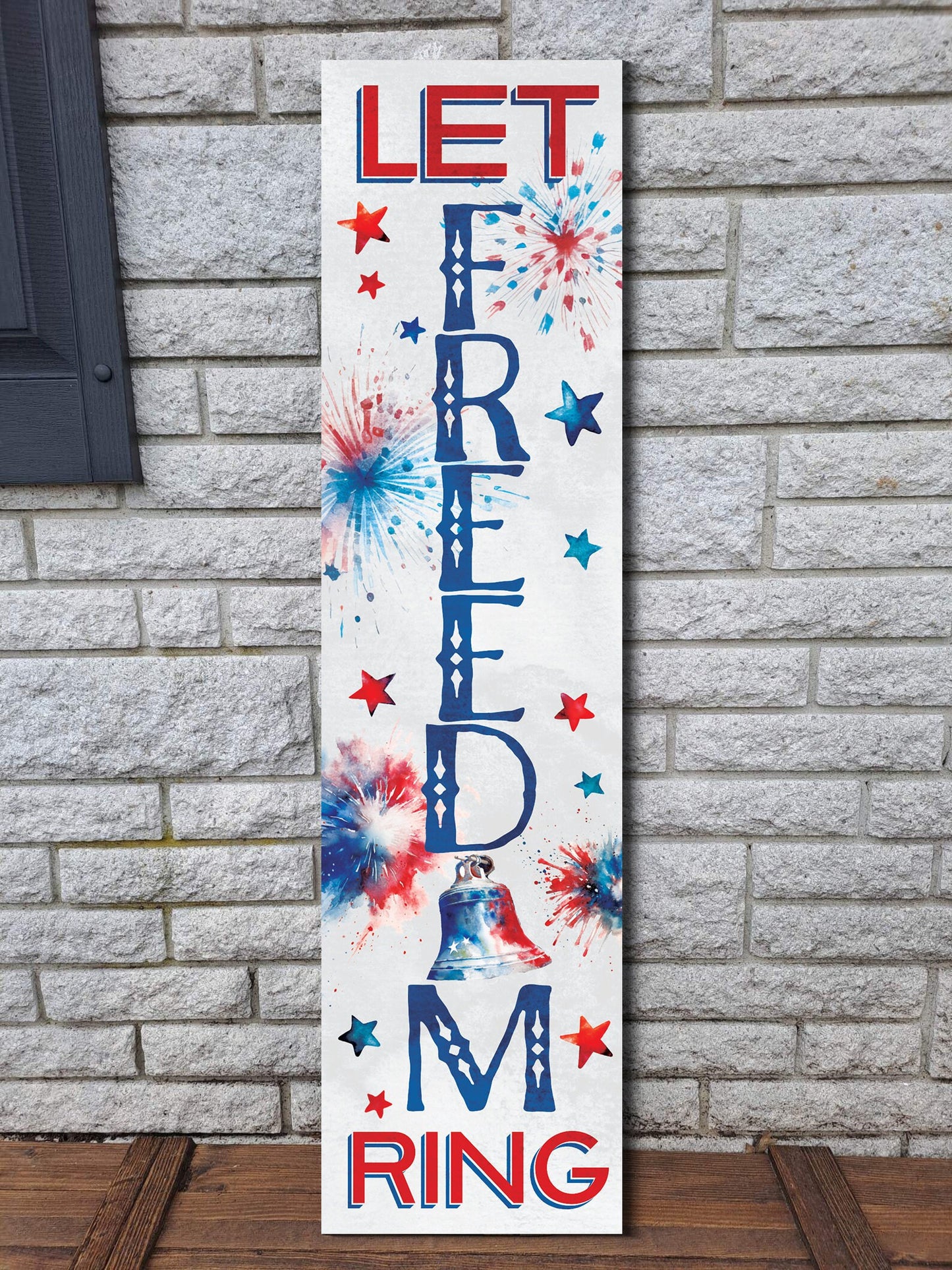 36in "Let Freedom Ring" 4th of July Porch Sign | Perfect for Patriotic Decor | Ideal for Entryway, Mantle, Living Room, Kitchen, Porch Decor