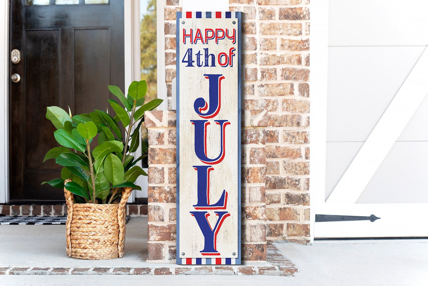 36in Celebrate the 4th of July with a Wooden Happy Porch Sign for Your Front Door