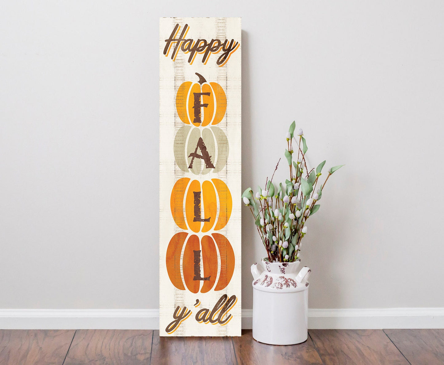 36in "Happy Fall Y'all" Wooden Porch Sign Seasonal Front Door Display | Perfect for Autumn Celebrations | Rustic Decor