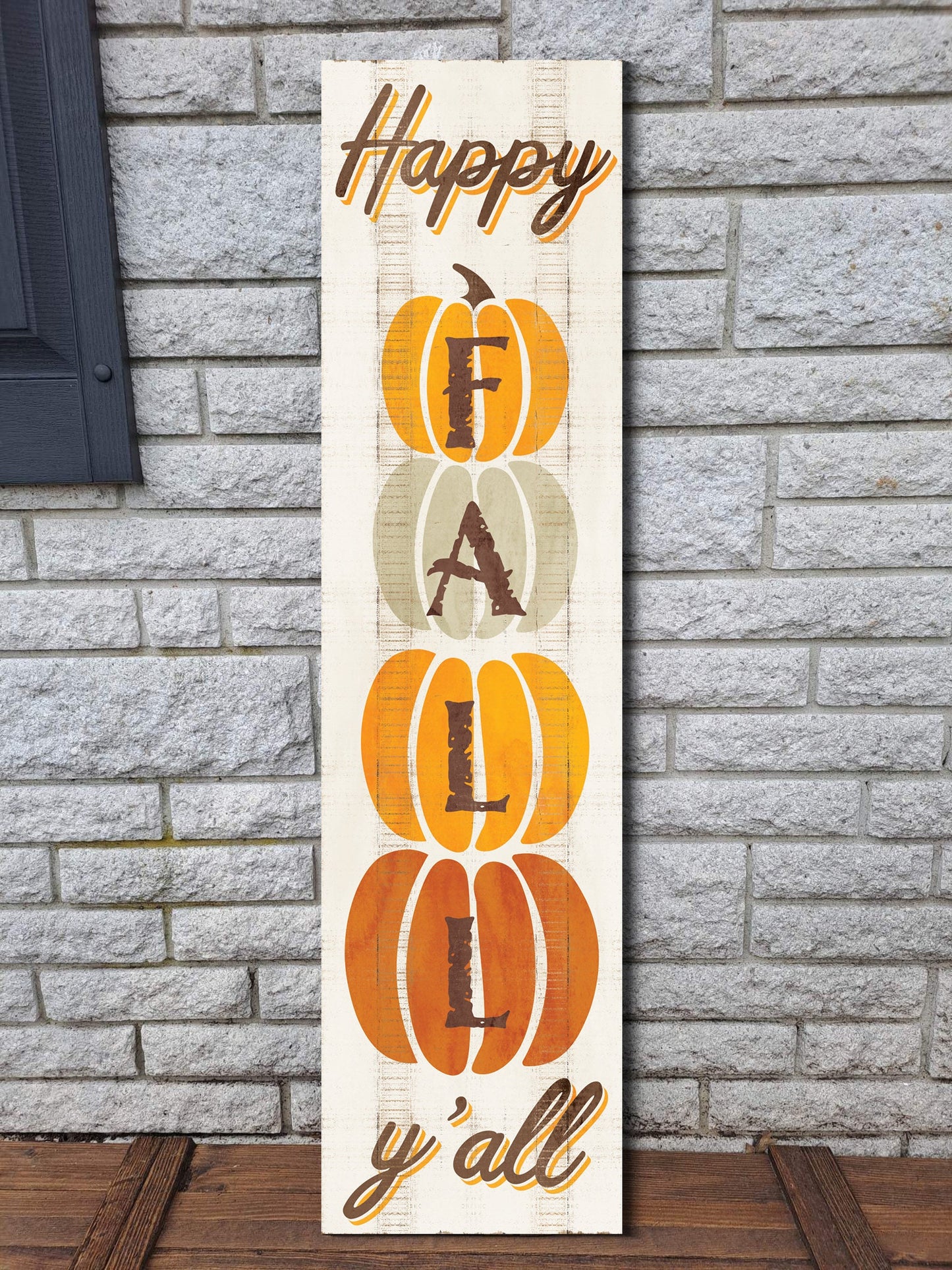 36in "Happy Fall Y'all" Wooden Porch Sign Seasonal Front Door Display | Perfect for Autumn Celebrations | Rustic Decor