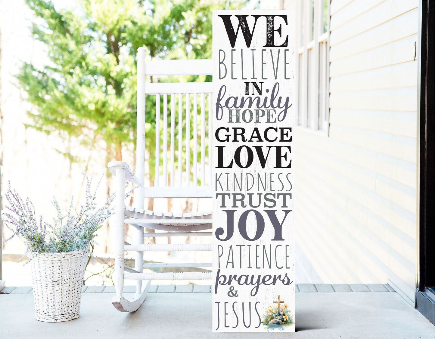36in Christian Motivational Porch Sign - Inspirational Front Door Wall Decor for a Positive and Uplifting Atmosphere
