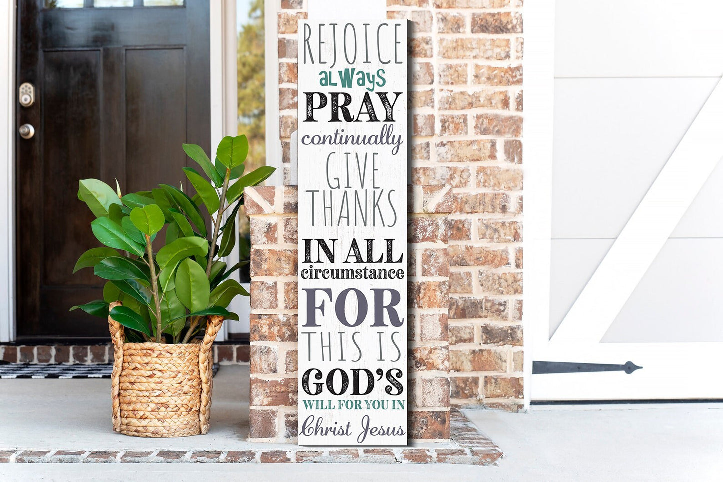 36in Christian Motivational Wooden Porch Sign | Inspirational Front Door Wall Decor | Uplift Atmosphere with Positive Messages