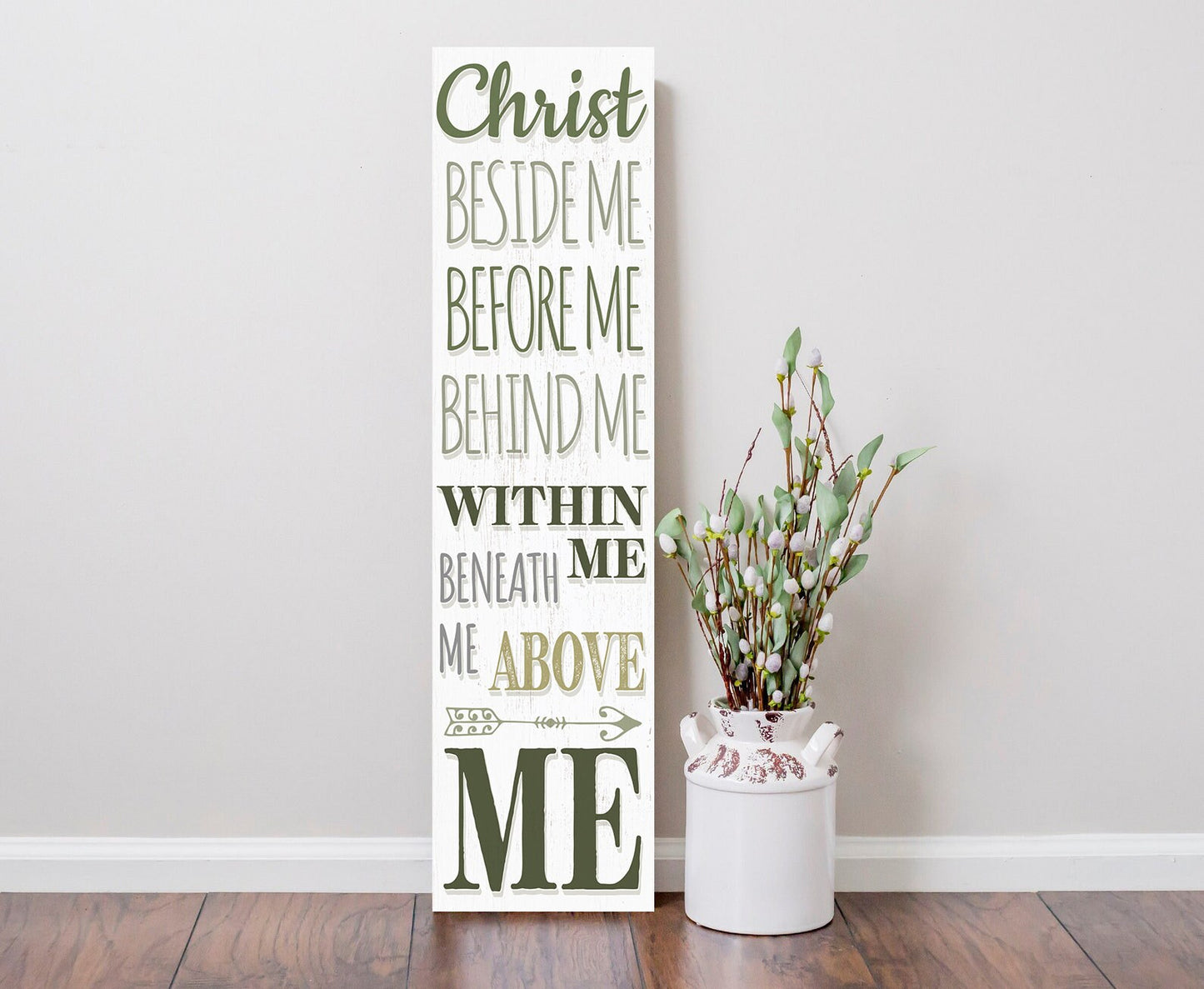 36in Christian Motivational Wooden Porch Sign - Inspirational Front Door Wall Decor for a Positive and Uplifting Atmosphere Fun Door Sign