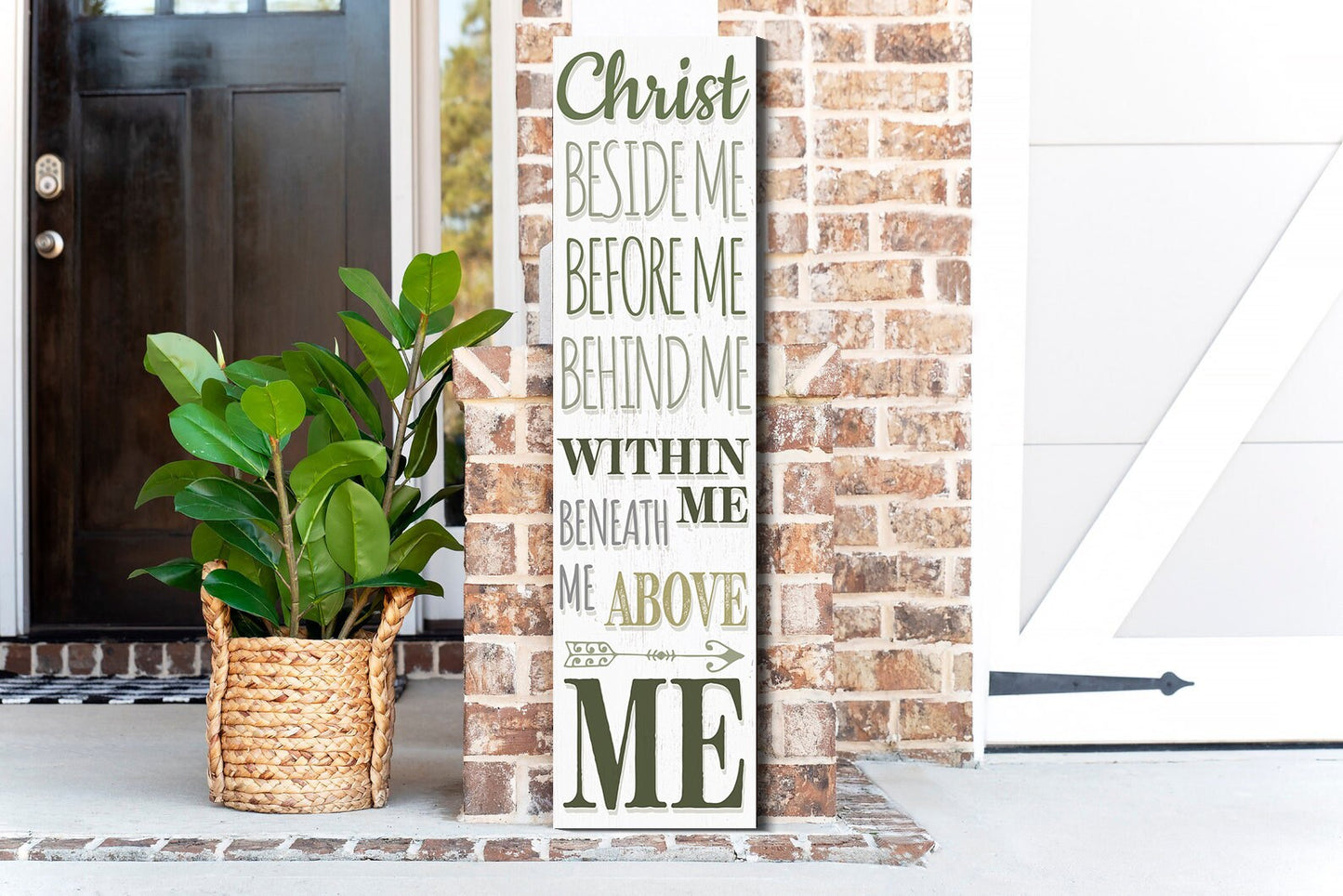 36in Christian Motivational Wooden Porch Sign - Inspirational Front Door Wall Decor for a Positive and Uplifting Atmosphere Fun Door Sign