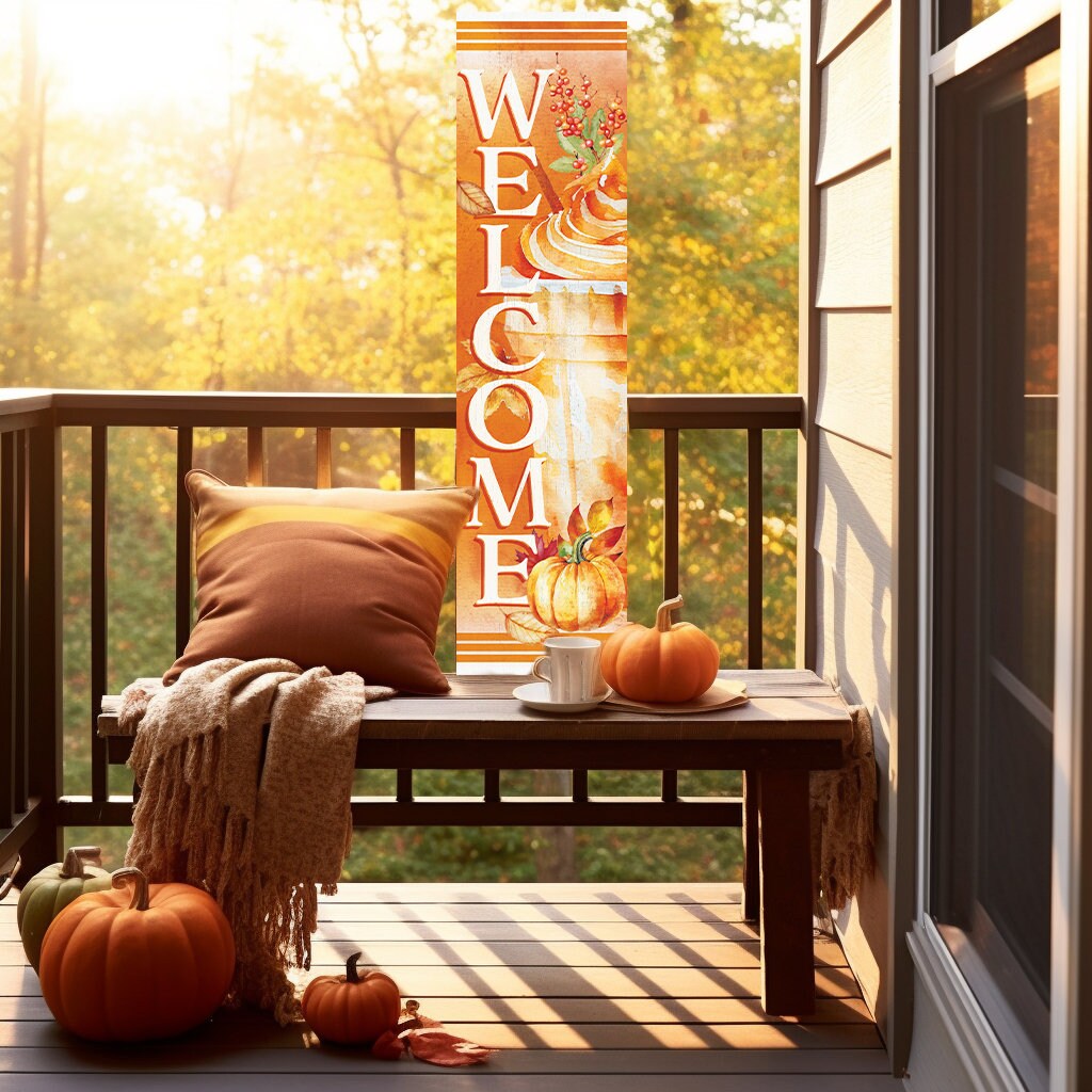 36-Inch "Welcome to Drink" Fall Porch Sign - Festive Outdoor Party Decor - Handcrafted Wooden Display - Autumn Home Accent