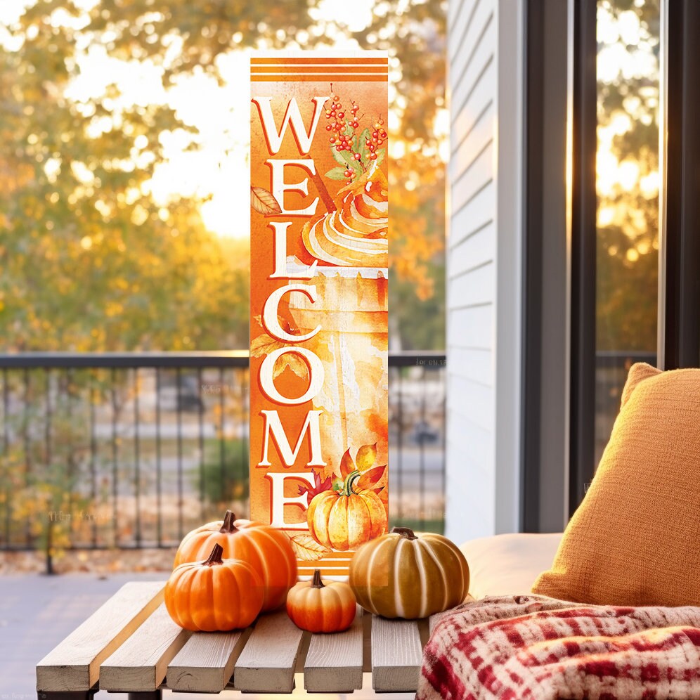 36-Inch "Welcome to Drink" Fall Porch Sign - Festive Outdoor Party Decor - Handcrafted Wooden Display - Autumn Home Accent