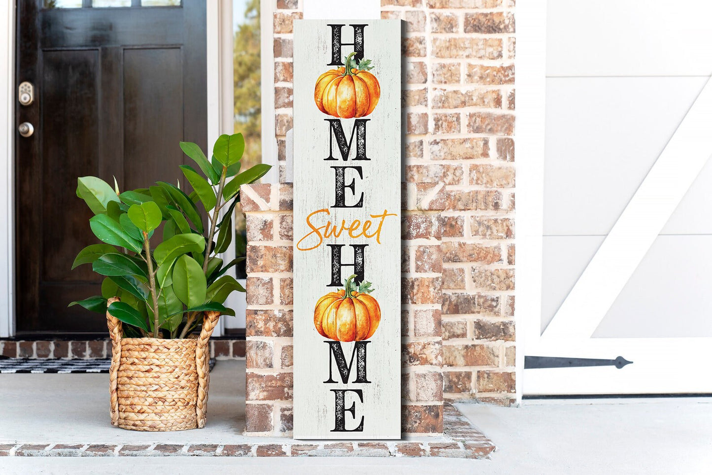 36in "Home Sweet Home" Fall Porch Sign - Pumpkin Sign for Front Door Decor during Autumn Celebrations