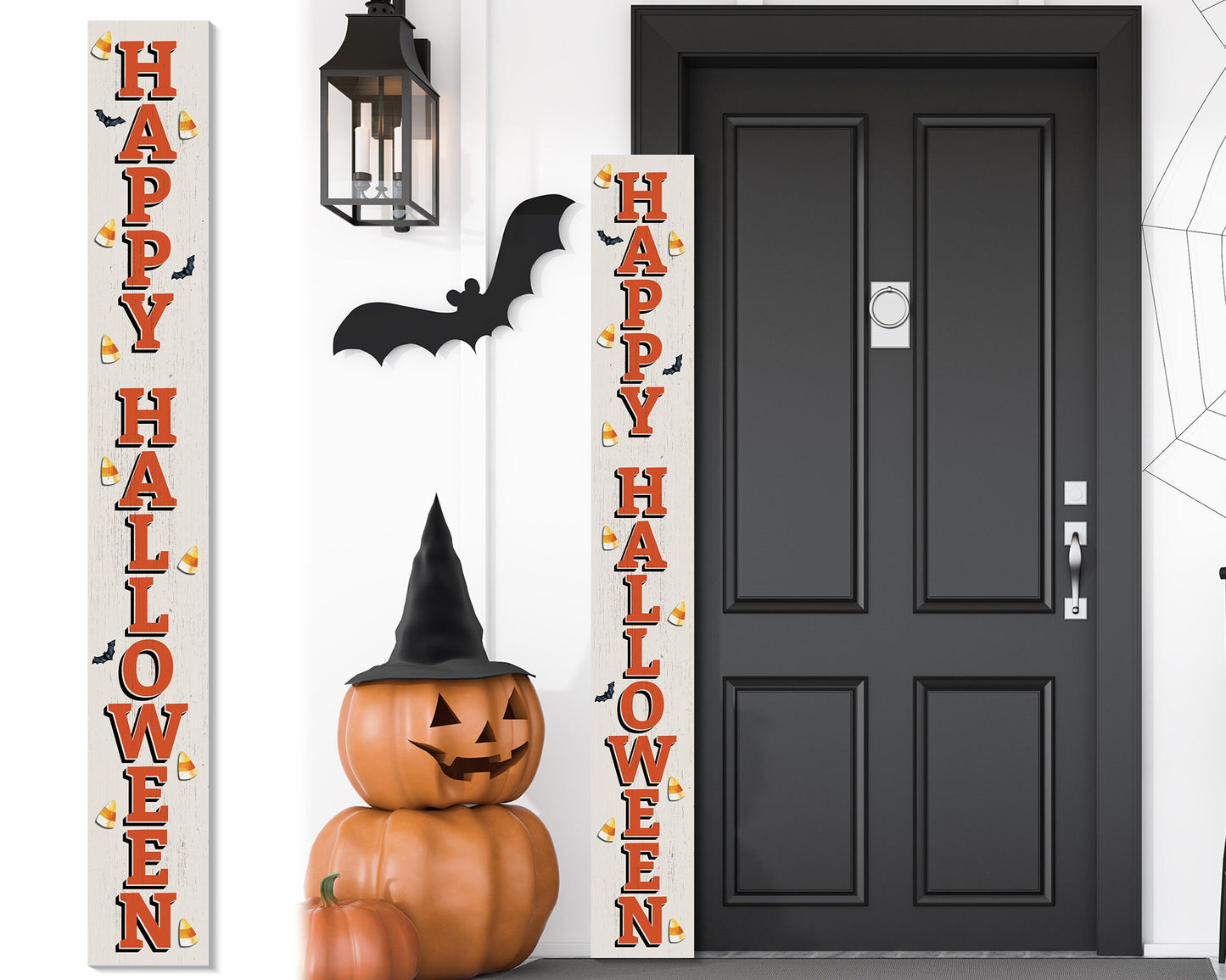 72in Happy Halloween Porch Sign - Spooky Front Door Decor for Halloween