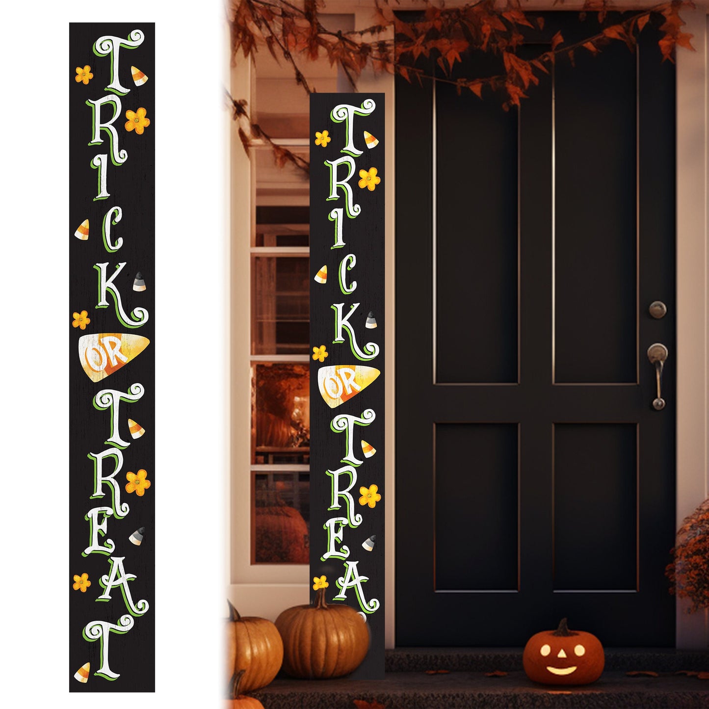 72in Halloween Porch Sign - Spooky Trick or Treat Front Door Decor