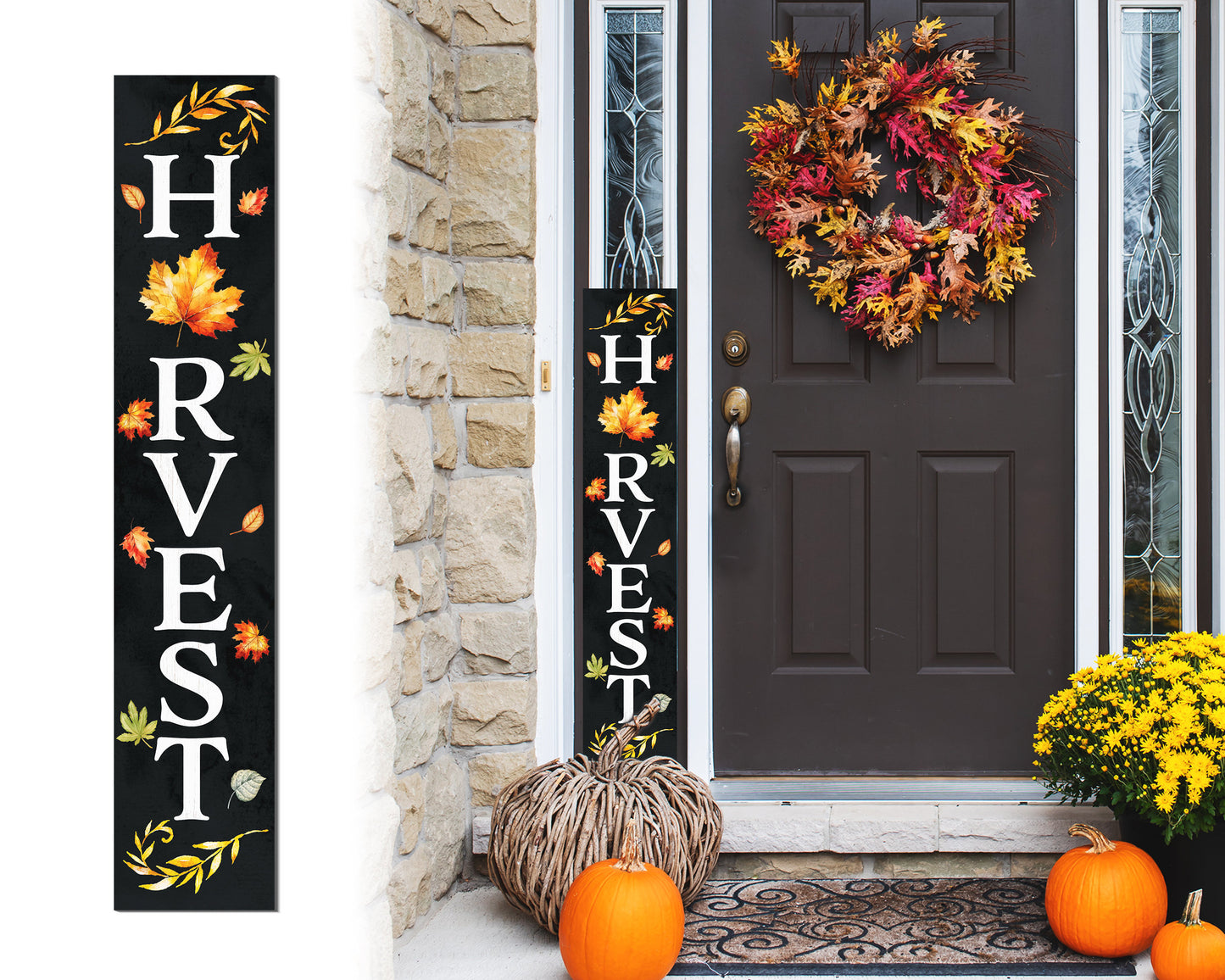 48in "Harvest" Fall Porch Sign - Front Door Decor for Autumn Celebrations