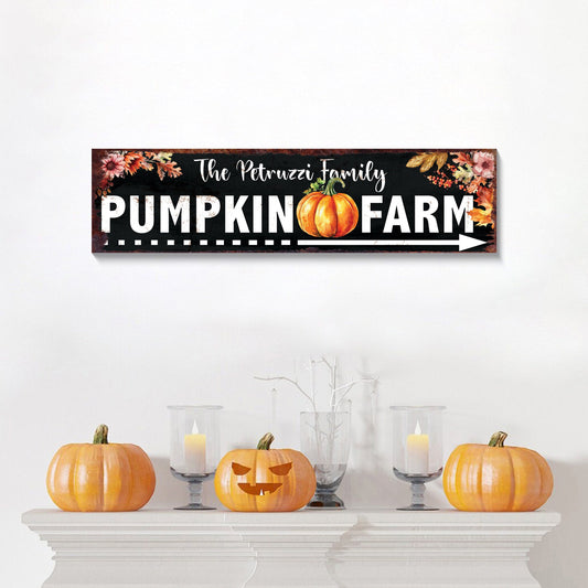 36in Custom Family Name Fall Wall Decor - Autumn Harvest Decor for a Personalized Seasonal Touch