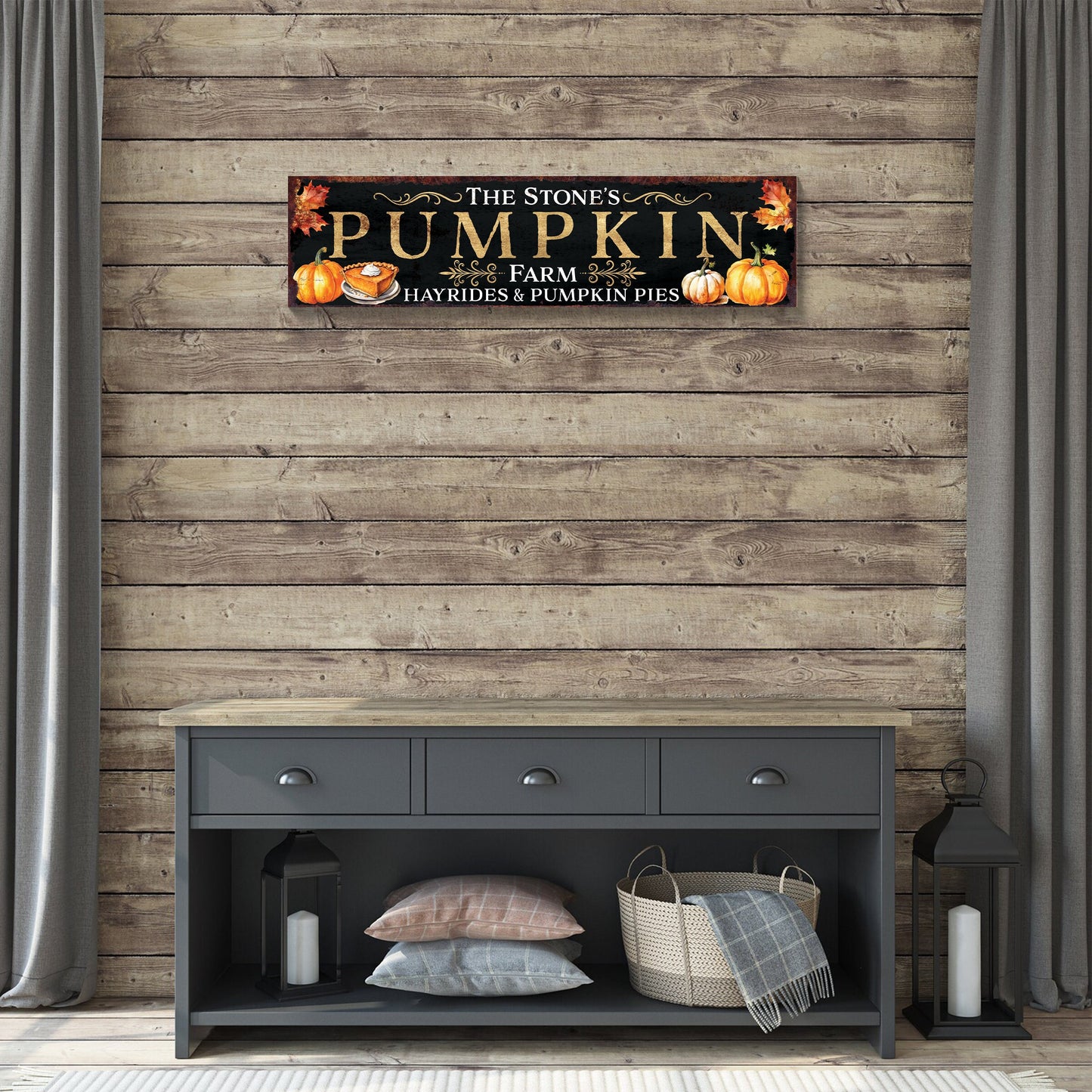 36in Personalized Pumpkin Farm Sign - Custom Family Name Pumpkin Farm Autumn & Fall Decor, Harvest Thanksgiving Sign