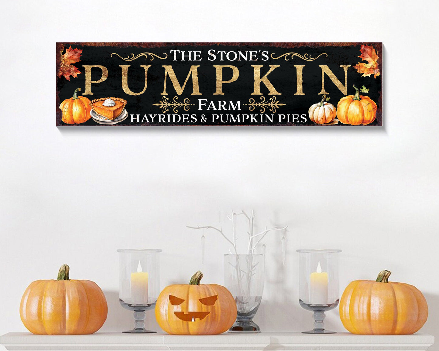 36in Personalized Pumpkin Farm Sign - Custom Family Name Pumpkin Farm Autumn & Fall Decor, Harvest Thanksgiving Sign
