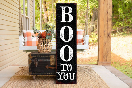 36in "BOO To You" Halloween Porch Sign - Front Porch Halloween Welcome Sign, Vintage Halloween Decoration, Modern Farmhouse Decor