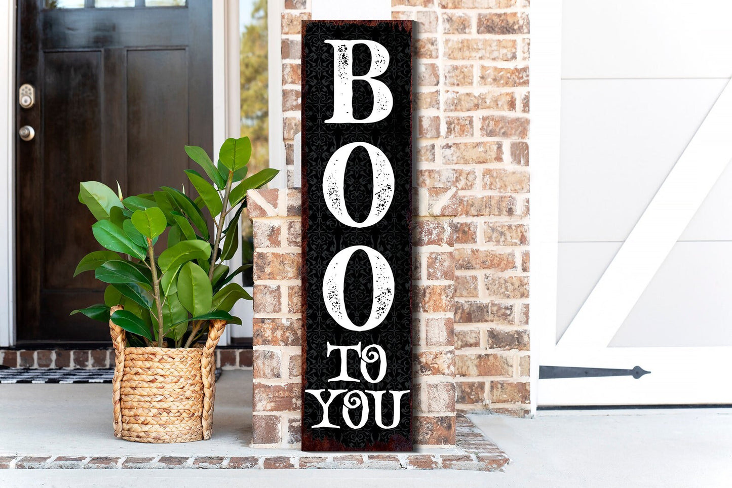36in "BOO To You" Halloween Porch Sign - Front Porch Halloween Welcome Sign, Vintage Halloween Decoration, Modern Farmhouse Decor