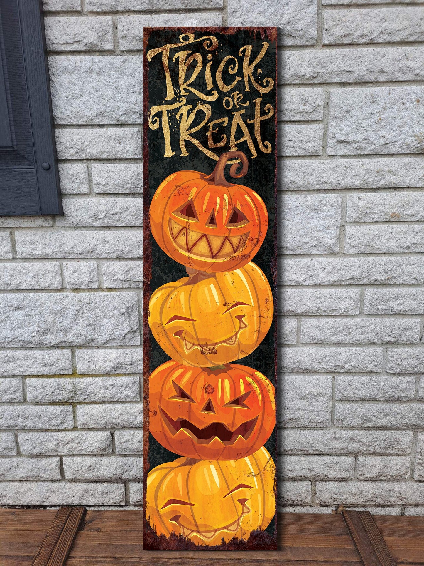 36in "Trick or Treat" Halloween Porch Sign - Front Porch Halloween Welcome Sign, Vintage Halloween Decoration, Modern Farmhouse Decor