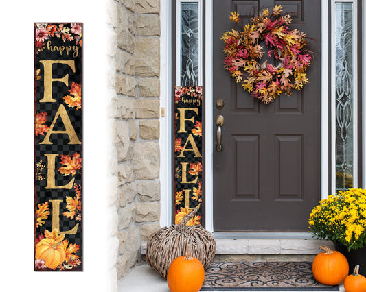 48in Fall Porch Sign - Front Porch Fall Welcome Sign with Vintage Autumn Decoration, Rustic Modern Farmhouse Entryway Porch Decor