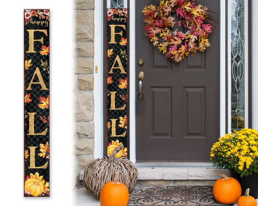 72in Fall Porch Sign - Foldable Front Porch Fall Welcome Sign with Vintage Autumn Decoration, Rustic Modern Farmhouse Entryway Porch Decor