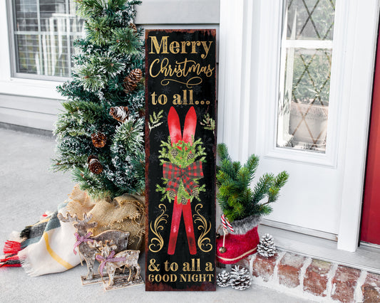 36in 'Merry Christmas To All' Porch Sign - Front Porch Welcome Sign, Modern Farmhouse Home Decor, Holiday Christmas Decor for Outdoor