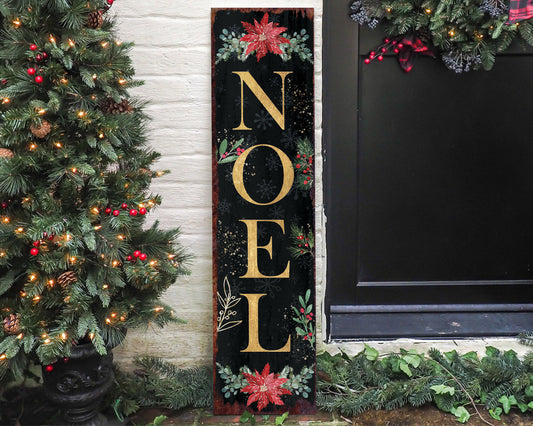 36in Noel Christmas Sign for Front Porch - Christmas Decoration, Rustic Modern Farmhouse Entryway Christmas Porch Sign