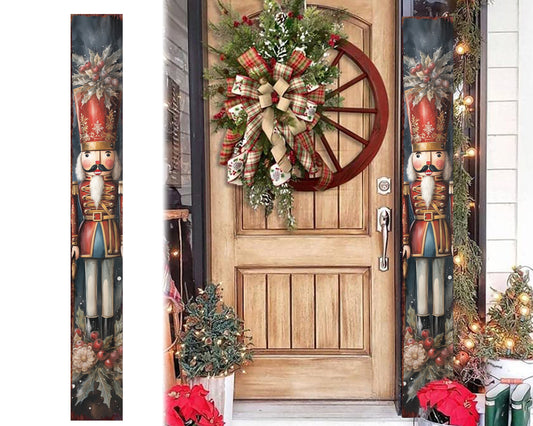 72in Nutcracker Soldier Christmas Sign for Front Porch - Christmas Decoration, Farmhouse Entryway Decor for Front Door