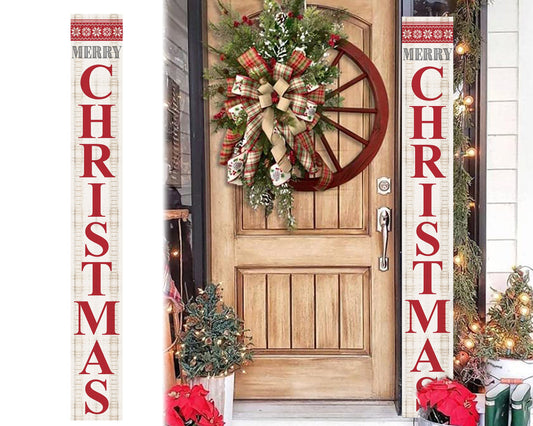 72in Merry Christmas Sign for Front Porch - Vintage Christmas Decoration, Rustic Modern Farmhouse Entryway Christmas Decor for Front Door