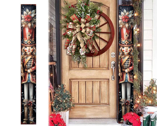 72in Girl Nutcracker Soldier Christmas Sign for Front Porch - Vintage Christmas Decoration, Modern Farmhouse Entryway Decor for Front Door
