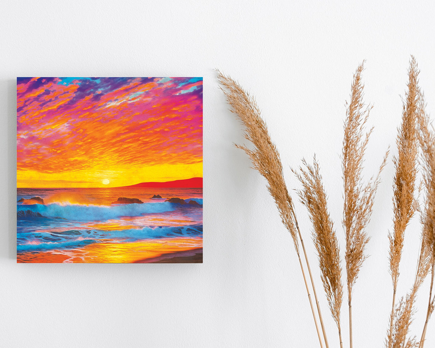 12in Sunset Paints the Sky Canvas Wall Art, Wall Canvas Printing, Canvas Wall Art, Living Room Decor