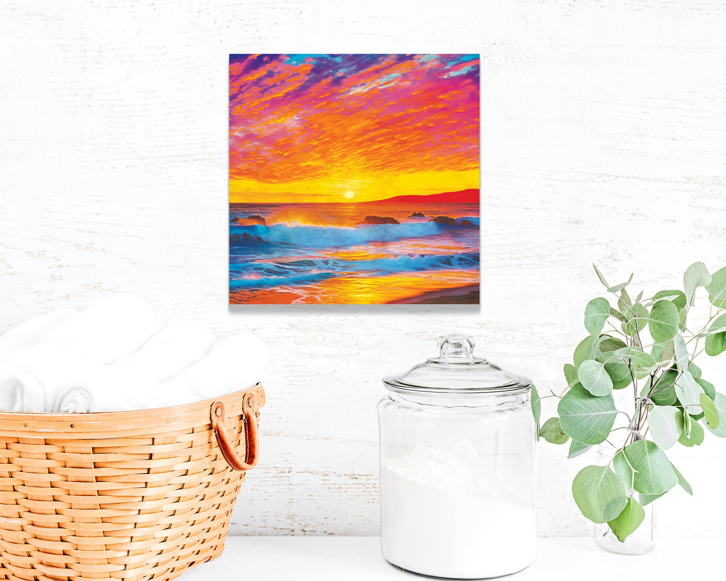 12in Sunset Paints the Sky Canvas Wall Art, Wall Canvas Printing, Canvas Wall Art, Living Room Decor