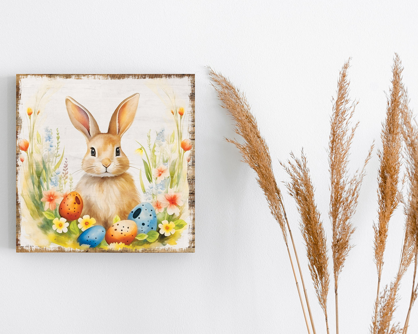 12in Easter Day Canvas, Vintage Decor, Modern Farmhouse Mantel Entryway Decoration, Easter Wall Decor