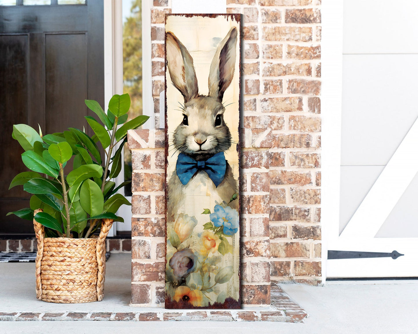 36in Rustic Modern Farmhouse Easter Sign for Front Porch | Easter Outdoor Decor for Front Door