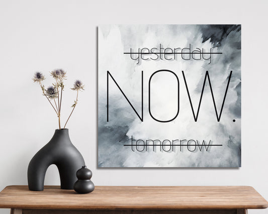 12in 'Yesterday Now Tomorrow' Modern Farmhouse Canvas Wall Art, Wall Canvas Printing, Living Room Home Decor