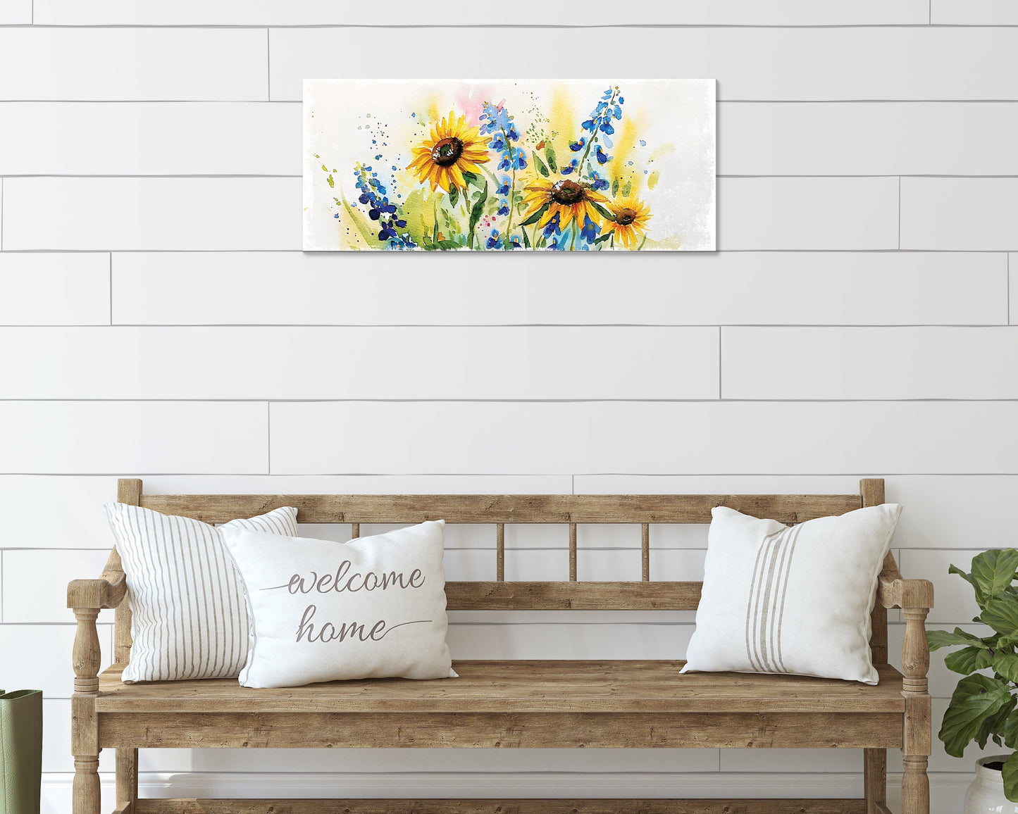 36in Spring Watercolor Wildflower Wooden Wall Sign | Decor Sign for Entryway | Mantel Decor for Living Room, Bedroom