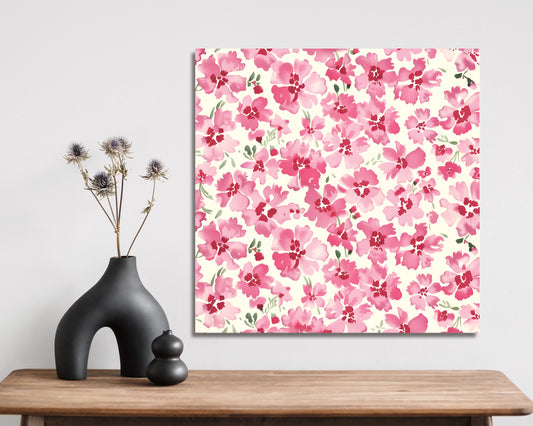 12in Spring Flower Canvas Sign | Danish Pastel Decor, Vintage Matisse & Abstract Floral
