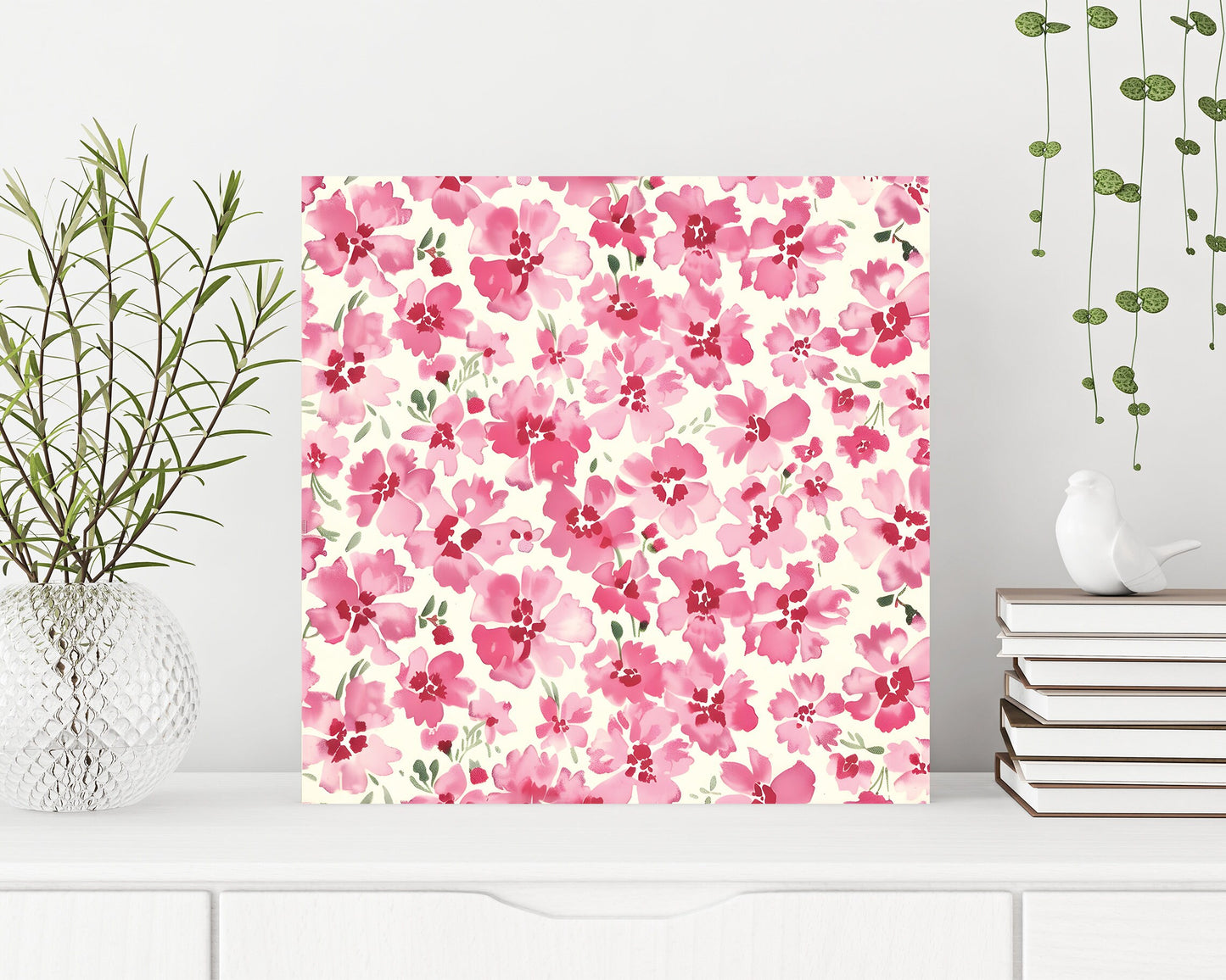 12in Spring Flower Canvas Sign | Danish Pastel Decor, Vintage Matisse & Abstract Floral
