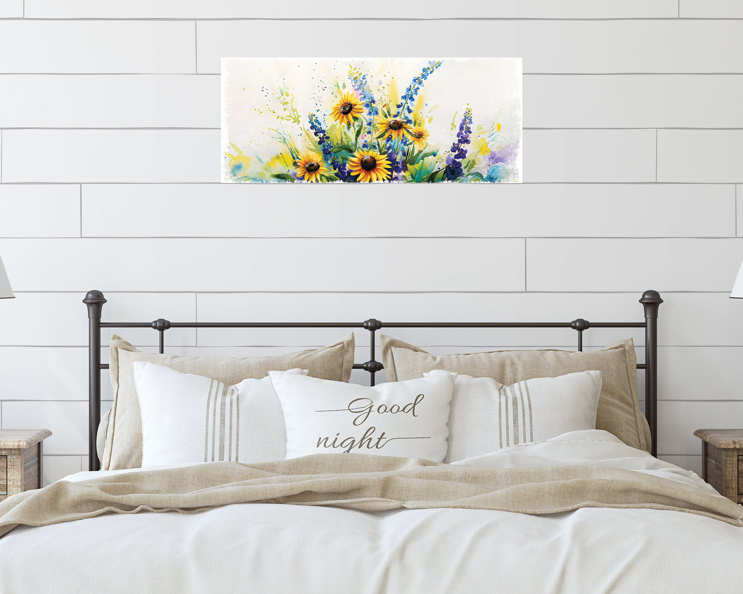 36-Inch Spring Watercolor Wildflower Wooden Wall Sign | Decor Sign for Entryway | Mantel Decor for Living Room, Bedroom
