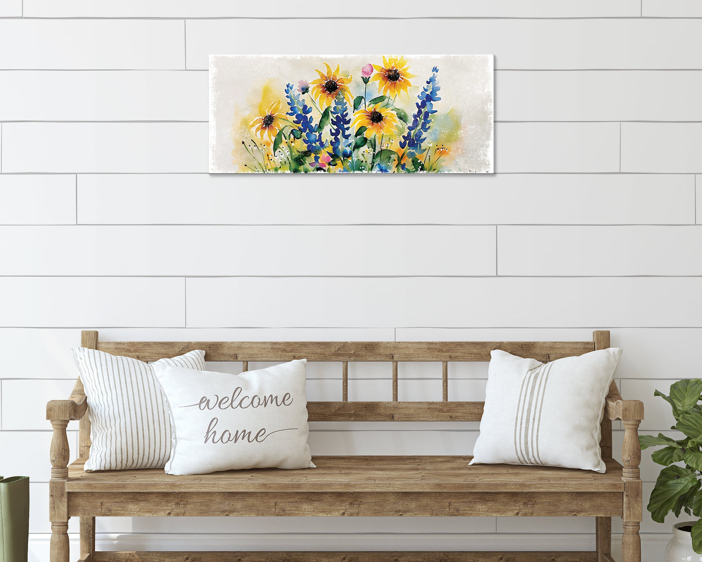 36 inches Spring Watercolor Wildflower Wooden Wall Sign | Decor Sign for Entryway | Mantel Decor for Living Room, Bedroom