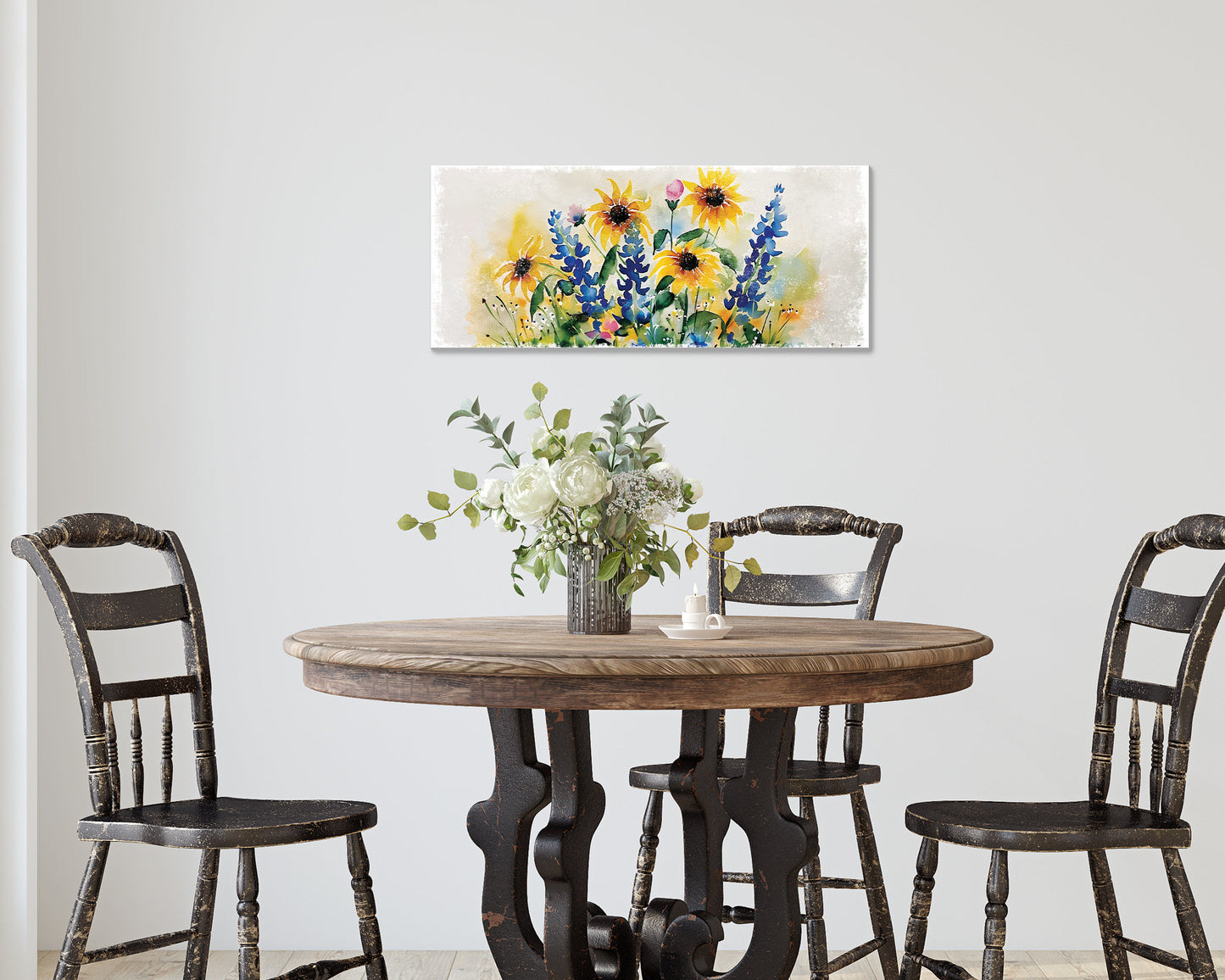36 inches Spring Watercolor Wildflower Wooden Wall Sign | Decor Sign for Entryway | Mantel Decor for Living Room, Bedroom